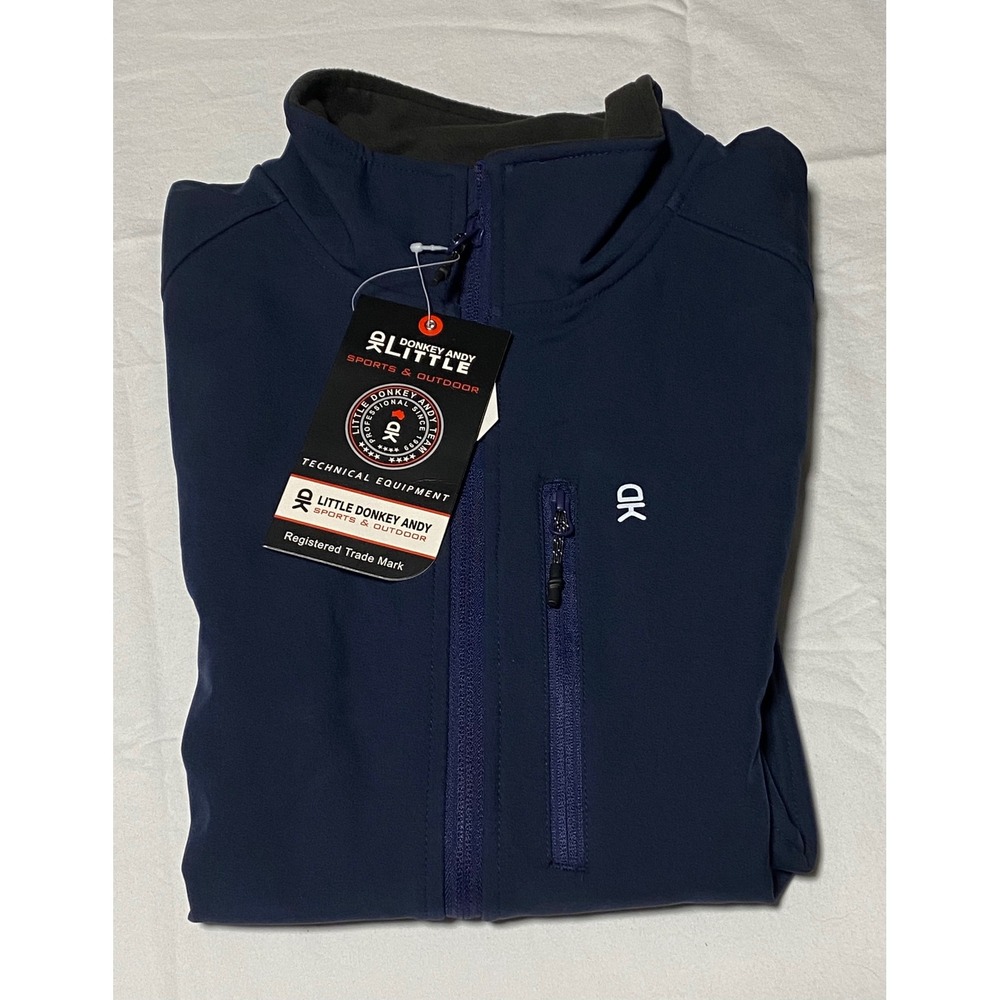 Little Donkey Andy Mens Softshell Vest Navy Blue Fleece Lined Full Zip Size M